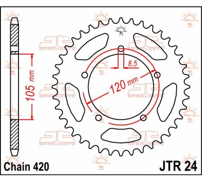 SPROCKET REAR 51T 420