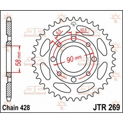 SPROCKET REAR 43T 428