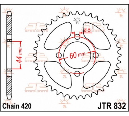 SPROCKET REAR 52T 420