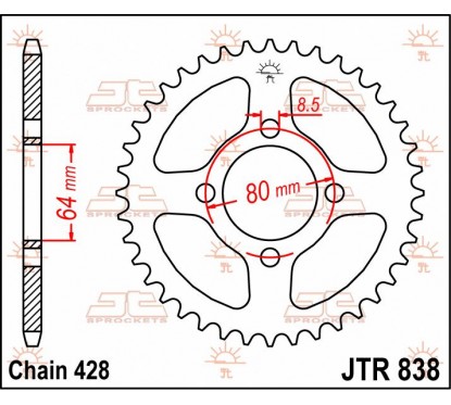 SPROCKET REAR 45T 428