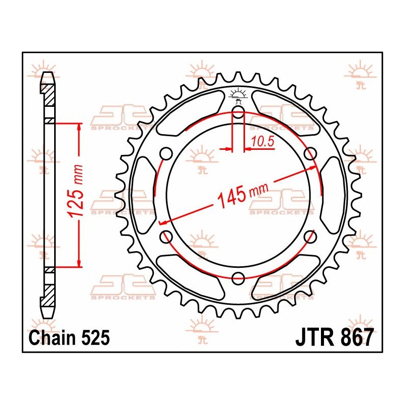 SPROCKET REAR 44T 525