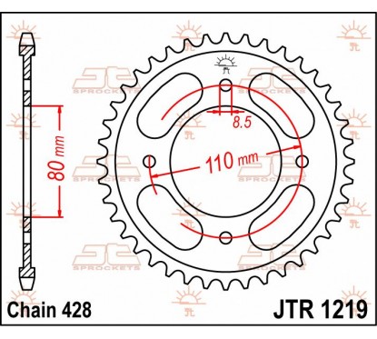 SPROCKET REAR 42T 428