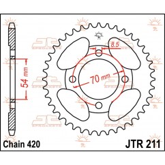 SPROCKET REAR 42T 420