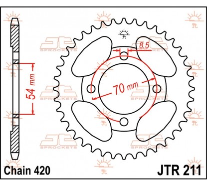 SPROCKET REAR 42T 420