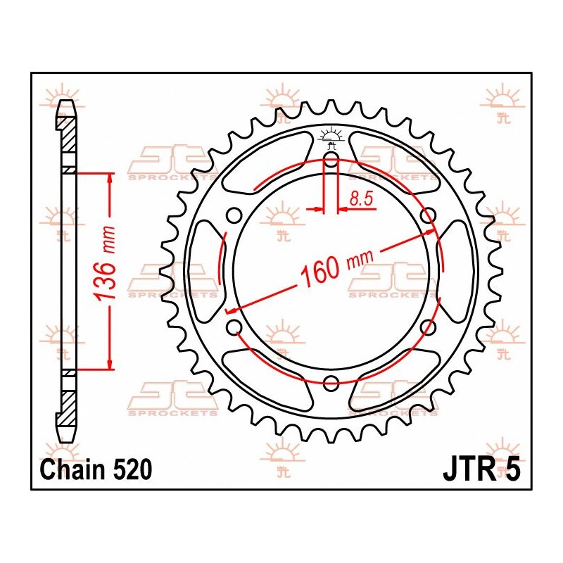 SPROCKET REAR 43T 520