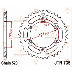 SPROCKET REAR 43T 520