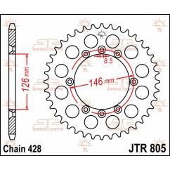 SPROCKET REAR 50T 428