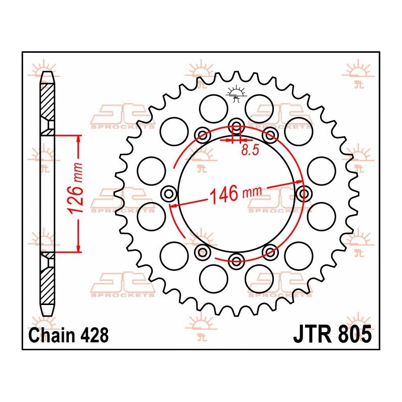 SPROCKET REAR 50T 428