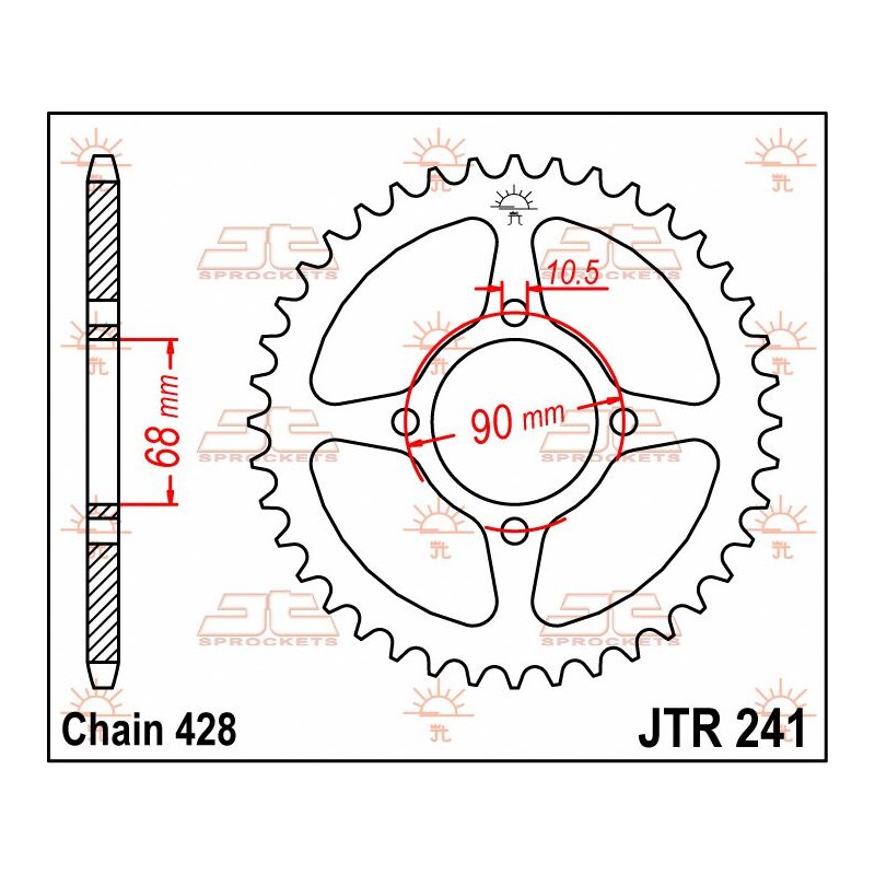 SPROCKET REAR 53T 428