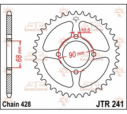 SPROCKET REAR 53T 428