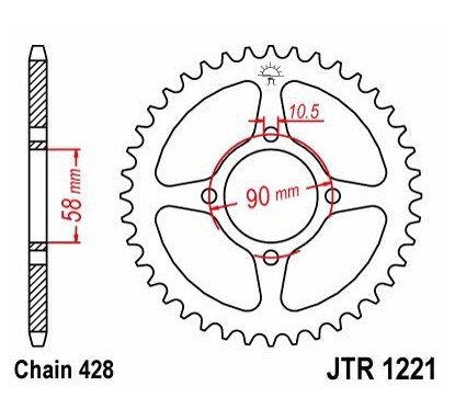 SPROCKET REAR 44T 428