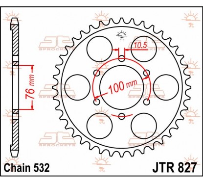 SPROCKET REAR 43T 532