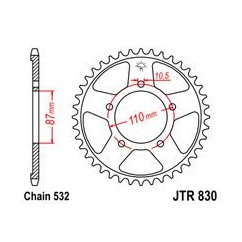 SPROCKET REAR 45T 532