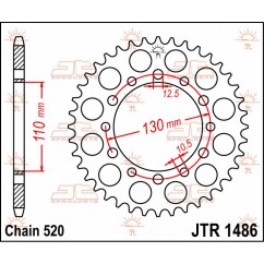 SPROCKET REAR 44T 520