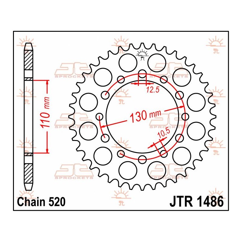 SPROCKET REAR 44T 520