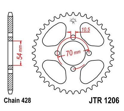 SPROCKET REAR 44T 420