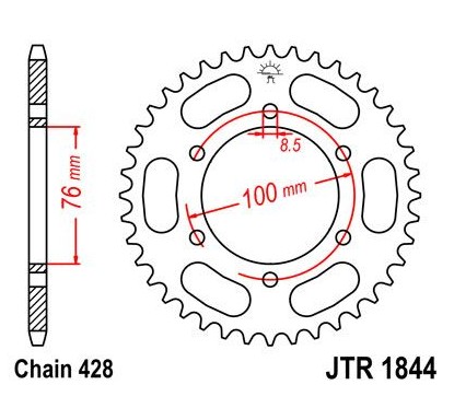 SPROCKET REAR 44T 428