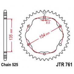 SPROCKET REAR 39T 525