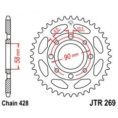 SPROCKET REAR 52T 428