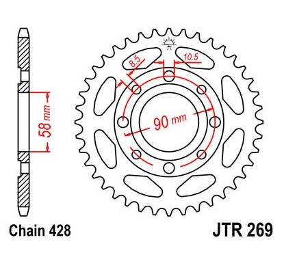 SPROCKET REAR 52T 428