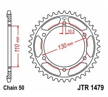 SPROCKET REAR 38T 530 BLK