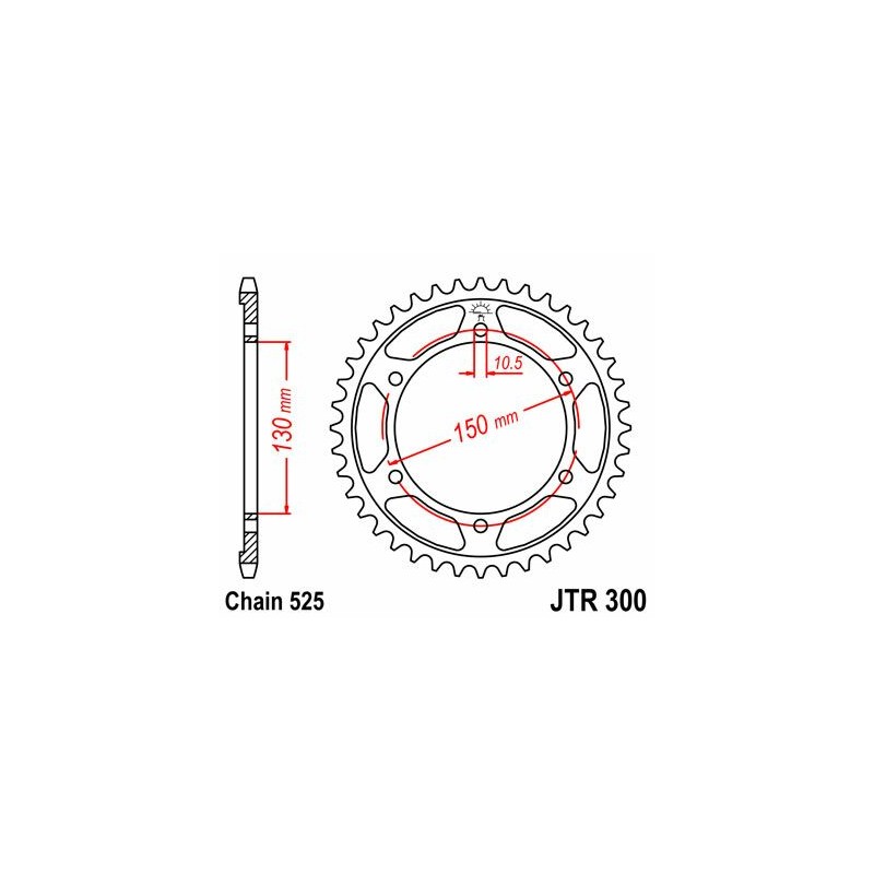 SPROCKET REAR 47T 525 BLK