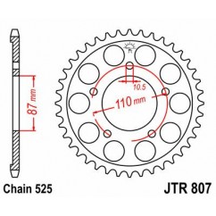 SPROCKET REAR 48T 525 BLK