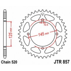 SPROCKET REAR 45T 520 BLK