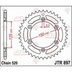 SPROCKET REAR 53T 520