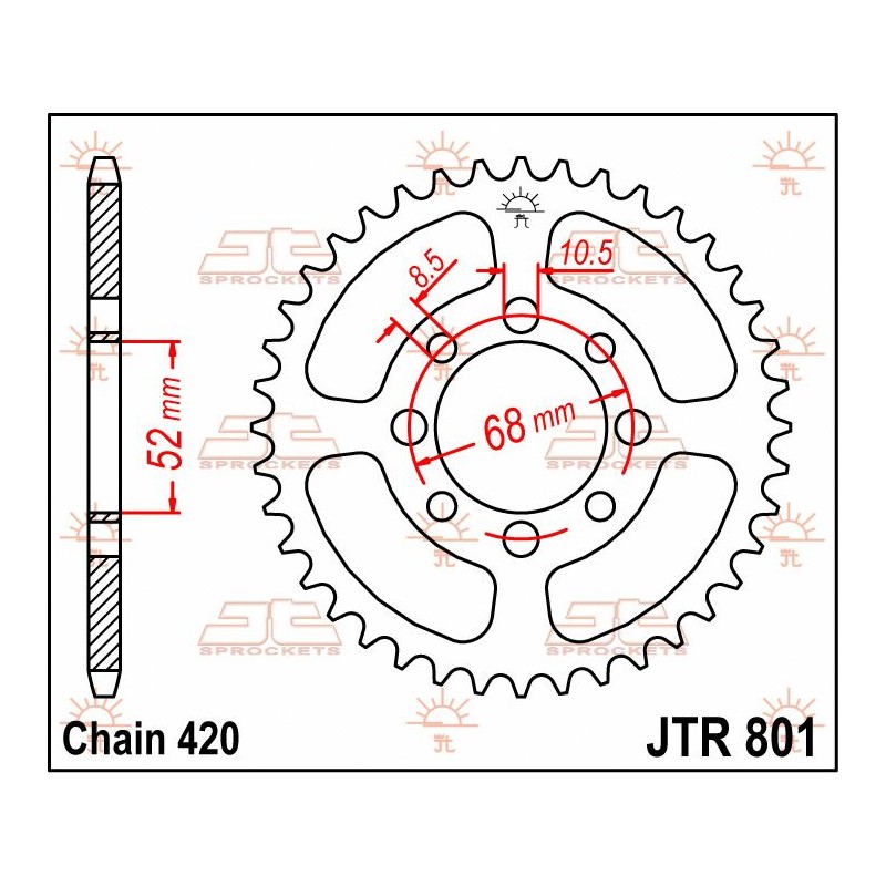 SPROCKET REAR 44T 420