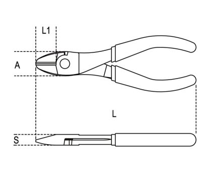 Pince coupante diagonale à faible effort de coupe BETA taille 200 branches gainées confort bi-matières