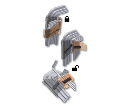 Jeu de 9 clés mâles 6 pans coudées à tête sphérique BETA