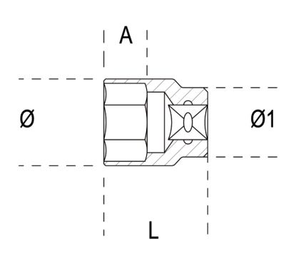 Douille 6 pans 3/4" BETA - 55mm
