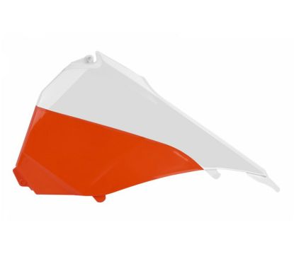 Caches boîte à air POLISPORT couleur origine 15 blanc/orange KTM SX/SX-F