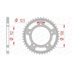 Kit chaîne AFAM 520XMR3 14/41 standard - couronne standard