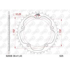 Kit chaîne AFAM 525XSR2 16/39 super-renforcé - couronne standard