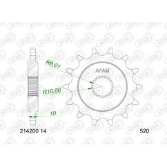 Kit chaîne AFAM 520XLR2 14/69 - couronne standard Kit chaîne AFAM 520XLR2 14/69 - couronne standard