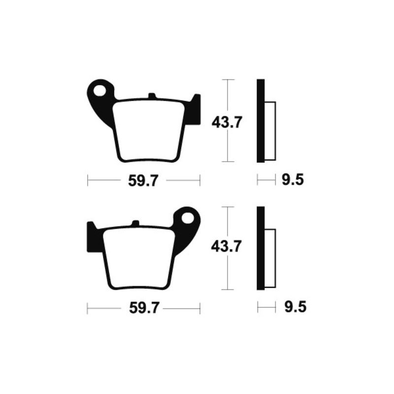 Plaquettes de frein TECNIUM Racing MX/Quad métal fritté - MOR277 Plaquettes de frein TECNIUM Racing MX/Quad métal fritté - MOR277