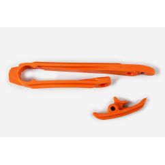 Kit patin de bras oscillant + patin de chaîne inférieur UFO noir KTM