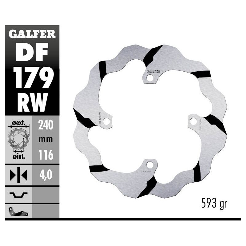 BRAKE DISC FIXED WAVE GROOVED