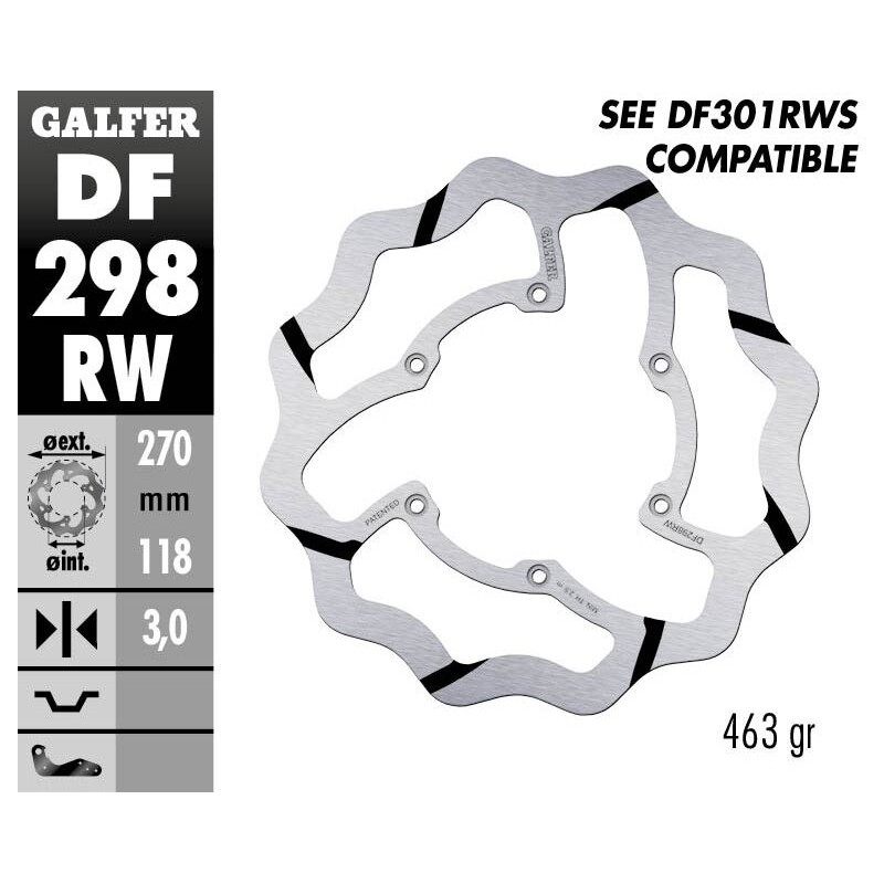 BRAKE DISC FIXED WAVE GROOVED