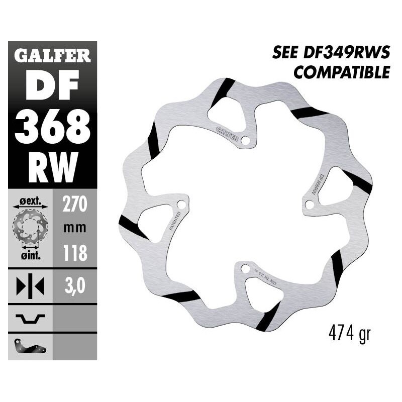 BRAKE DISC FIXED WAVE GROOVED