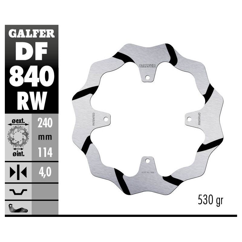 BRAKE DISC FIXED WAVE GROOVED