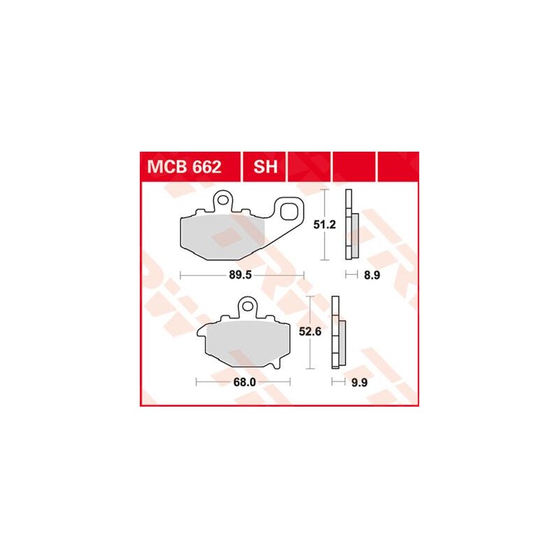 BRAKE PAD TRW MCB662