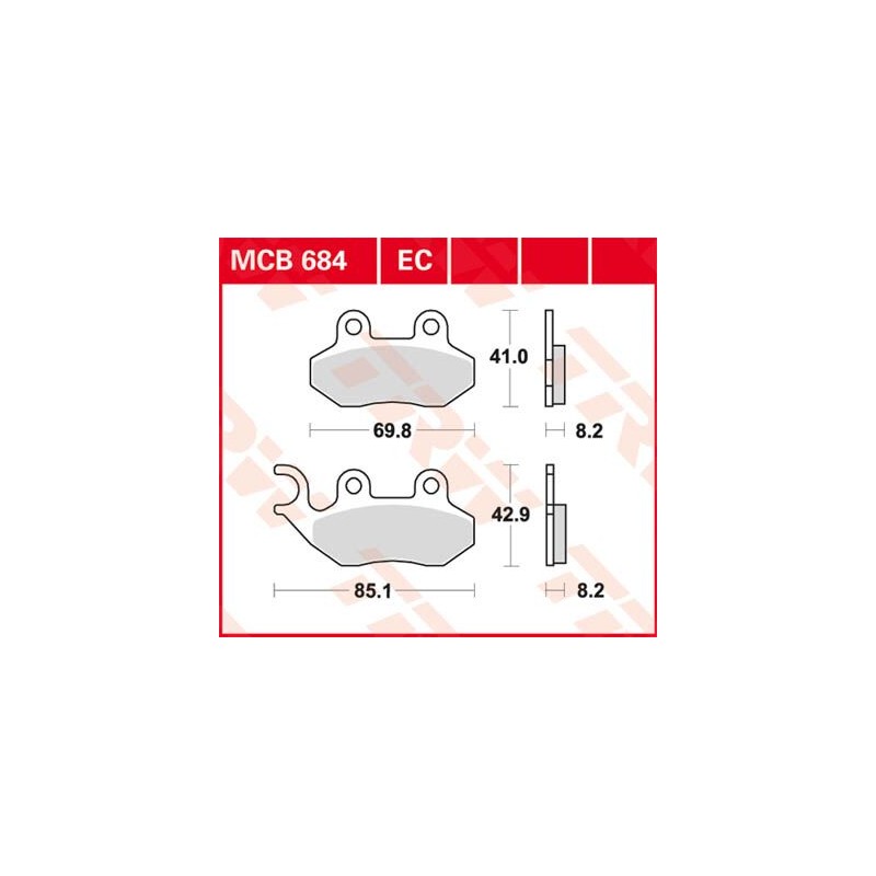 BRAKE PAD ORGANIC SCOOTER -125