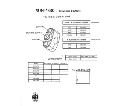 Comodo Racing STM - DROIT - 3 Boutons - Configuration au choix 