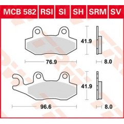 BRAKE PAD TRW MCB582SI