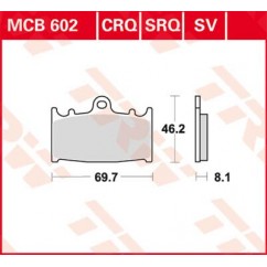 BRAKE PAD TRW MCB602SV