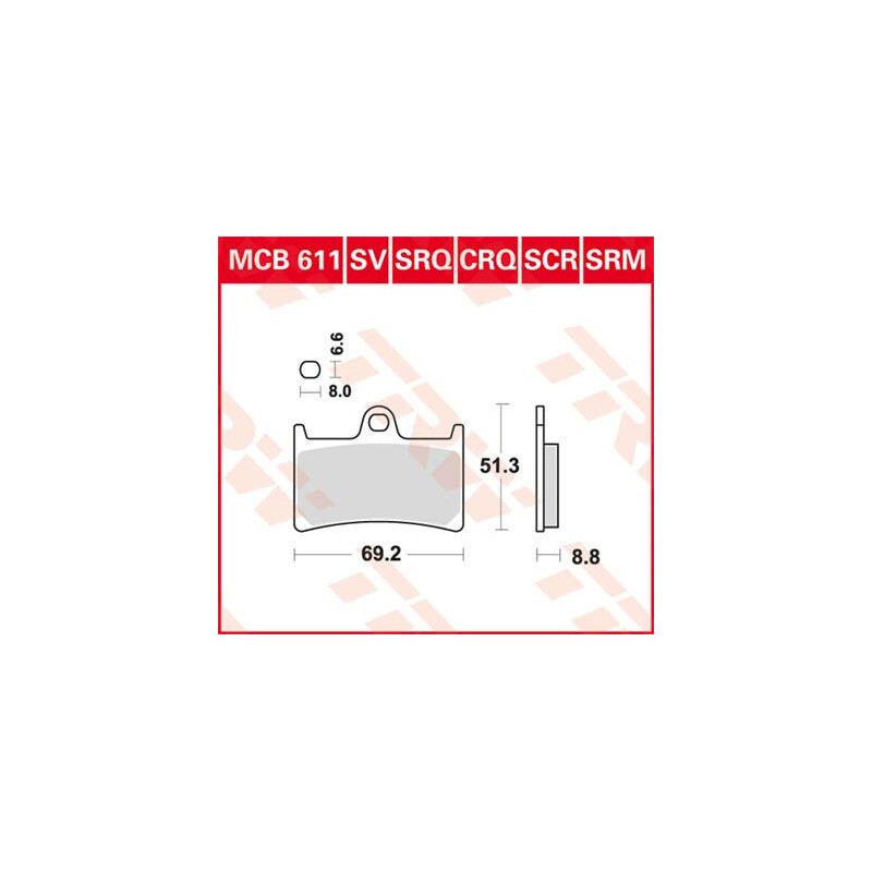 BRAKE PAD TRW MCB611SV