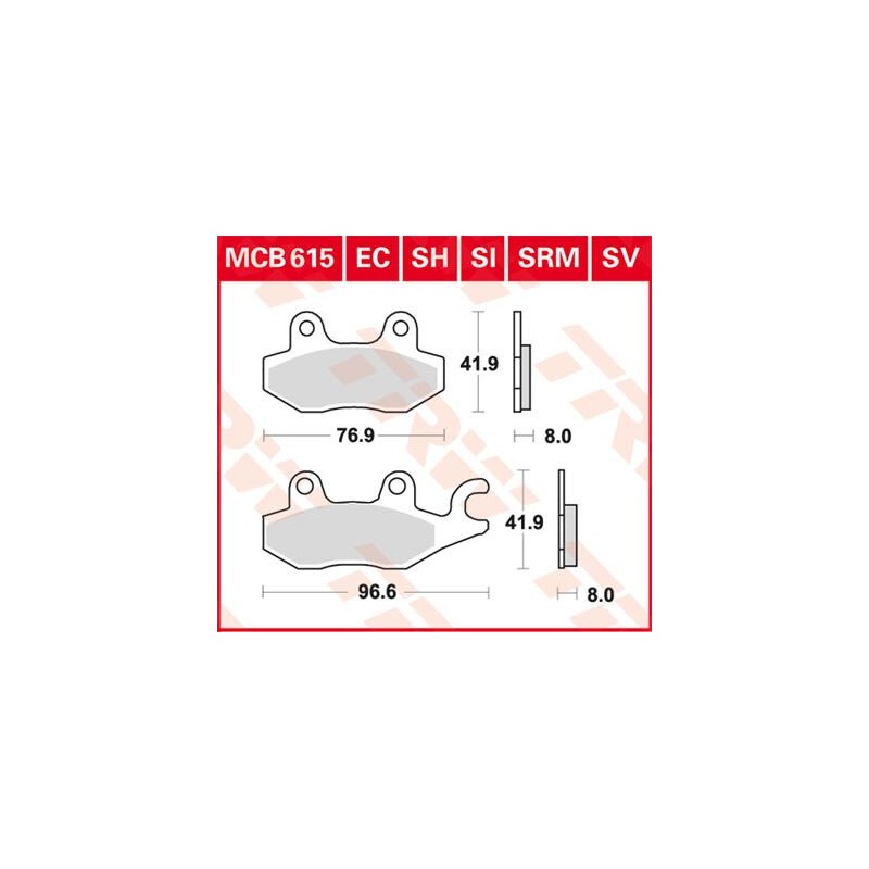 BRAKE PAD TRW MCB615SI